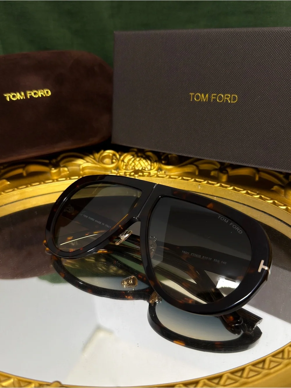 Tom Ford Men’s Tortoiseshell Aviator Sunglasses - Brown Gradient